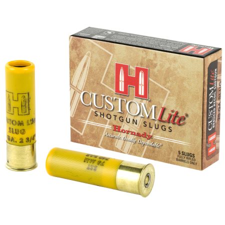 Hornady - Hornady Custom Lite 20 Gauge 2.75-inch Sabot Slug Ammunition – 250 Grain, Box of 5, Case of 100