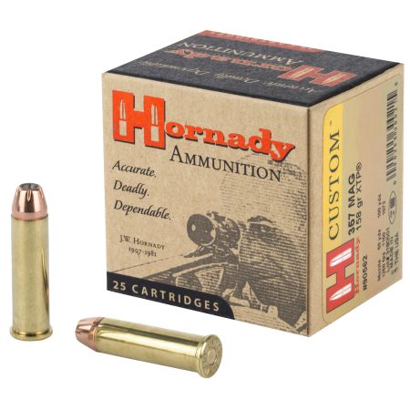 Hornady - Hornady Custom 357 Magnum 158 Grain XTP Pistol Ammo - 25 Rounds