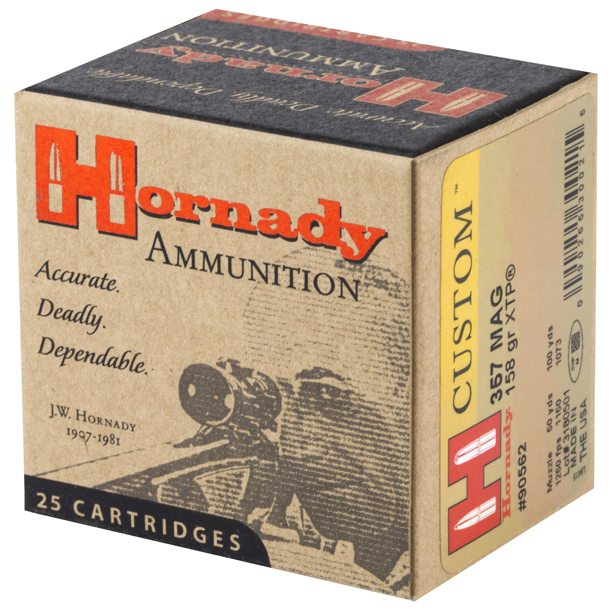 Hornady - Hornady Custom 357 Magnum 158 Grain XTP Pistol Ammo - 25 Rounds - Image 3