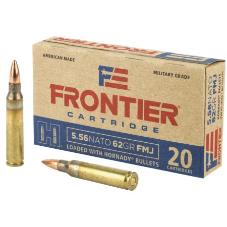 Frontier Cartridge - Frontier Cartridge Lake City 556 NATO 62 Grain FMJ Ammunition - 20 Rounds per Box, 500 per Case