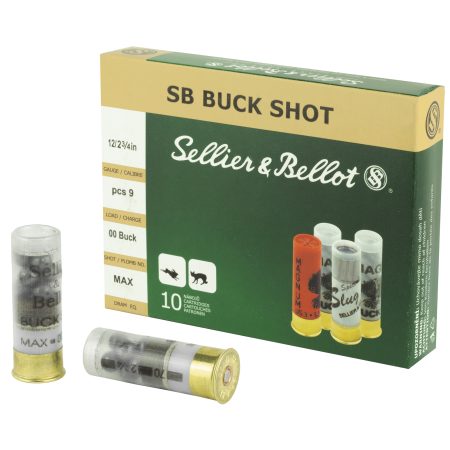 Sellier & Bellot - Sellier & Bellot 12 Gauge 00 Buckshot Shotshells (Part SB12BSJ) – 10 Rounds per Box, 250 per Case