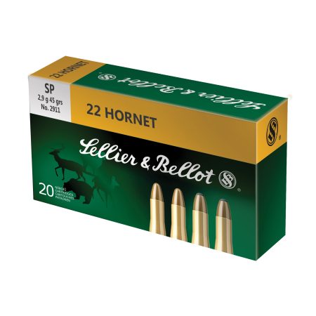 Sellier & Bellot - Sellier & Bellot 22 Hornet Soft Point Rifle Ammunition - 45 Grain, 20 Rounds per Box