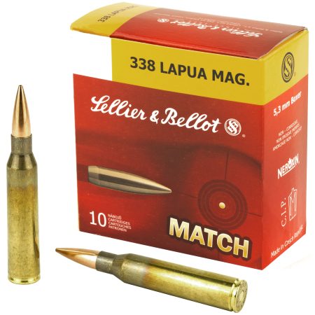 Sellier & Bellot - Sellier & Bellot 338 Lapua Match 250 Grain Boat Tail Hollow Point Ammunition