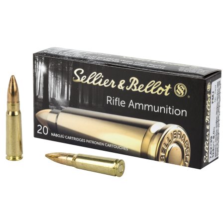 Sellier & Bellot - Sellier & Bellot 7.62x39mm 124 Grain Full Metal Jacket Rifle Ammunition - 20 Rds per Box, 600 Rds per Case