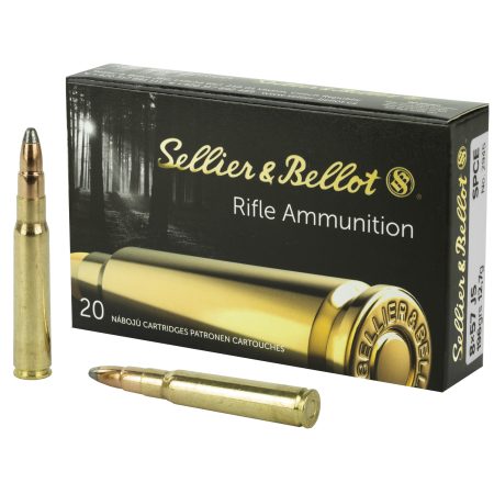 Sellier & Bellot - Sellier & Bellot 8mm Mauser Soft Point Cutting Edge Rifle Ammunition, 196 Grain, Pack of 20