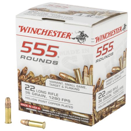 Winchester Ammunition - Winchester Ammunition 22LR 36-Grain Hollow Point Ammunition – 555 Rounds per Box