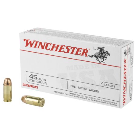Winchester Ammunition - Winchester Ammunition USA 45 ACP 230-Grain FMJ - 50 Rounds per Box, 500 per Case