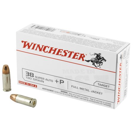 Winchester Ammunition - Winchester Ammunition USA 38 Super +P 130-Grain Full Metal Jacket Ammunition (50 Rounds per Box)