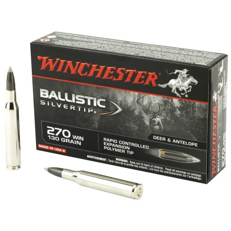 Winchester Ammunition - Winchester Ammunition Ballistic Silvertip 270 Winchester 130-Grain Polymer Tip Bullets (20 per Box, 200 per Case)