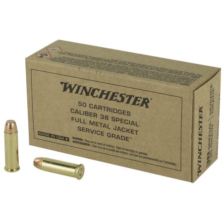 Winchester Ammunition - Winchester Ammunition Service Grade 38 Special Full Metal Jacket, 130 Grain, Box of 50