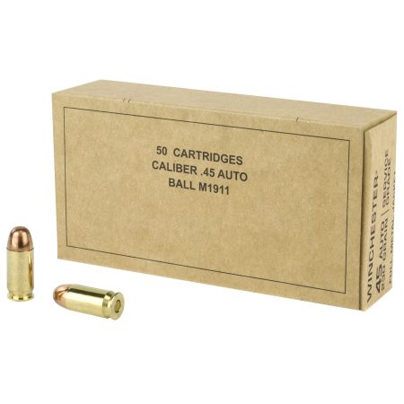 Winchester Ammunition - Winchester Ammunition Service Grade 45 ACP Full Metal Jacket 230 Grain - 50 Rounds per Box