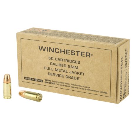 Winchester Ammunition - Winchester Ammunition Service Grade 9mm 115 Grain Full Metal Jacket - 50 Rounds per Box
