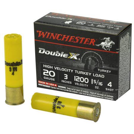 Winchester Ammunition - Winchester Ammunition Double X High-Velocity Shotshell 20 Gauge #4, 1.31 oz, 10 Pack