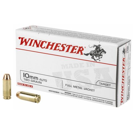Winchester Ammunition - Winchester Ammunition USA 10mm 180-Grain Full Metal Jacket Ammo (50 Rounds per Box, 500 per Case)