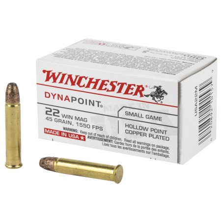 Winchester Ammunition - Winchester Ammunition USA 22 WMR 45-Grain Hollow Point – 50 Rounds per Box