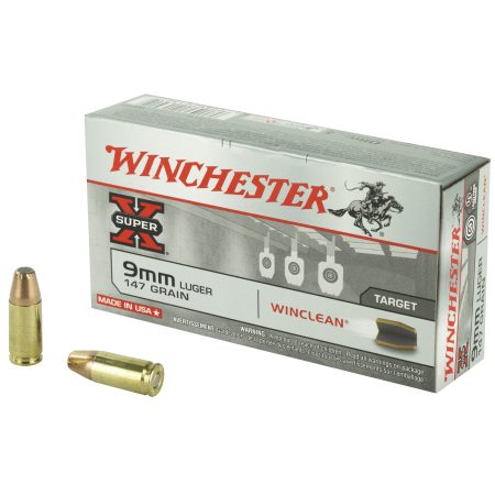 Winchester Ammunition - Winchester Ammunition Super-X 9mm 147 Grain Brass Enclosed Base Ammo, 50 Rounds per Box