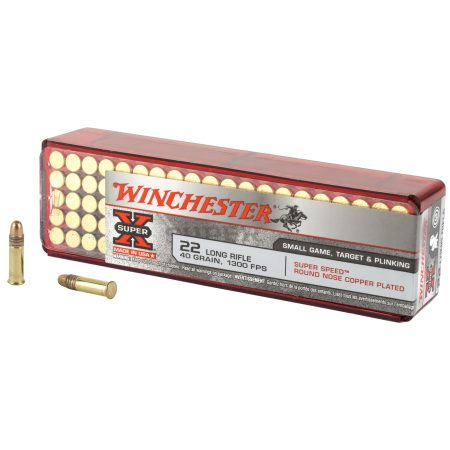 Winchester Ammunition - Winchester Ammunition Super-X 22 Long Rifle (LR) 40-Grain Plated Round Nose Ammunition
