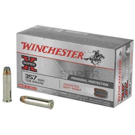 Winchester Ammunition - Winchester Ammunition Super-X .357 Magnum 158-Grain Jacketed Soft Point Ammo (50 Rounds per Box)