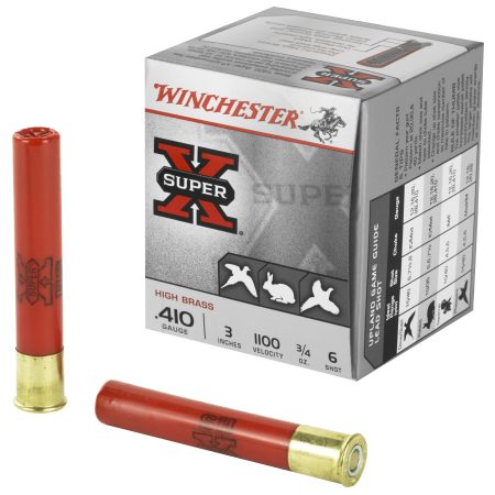 Winchester Ammunition - Winchester Ammunition Super-X 410 Bore Shotshell, 3/4 oz, #6, 25 Rounds per Box