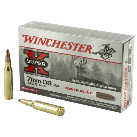 Winchester Ammunition - Winchester Ammunition Super-X Power Point 7mm-08 140 Grain – 20 Rounds per Box