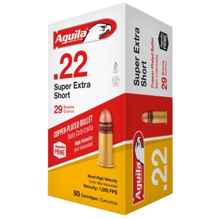 Aguila Ammunition - Aguila Ammunition 1B220110 22 Short Copper Plated Round Nose High Velocity Ammunition - 29 Grain, 50 Rounds per Box