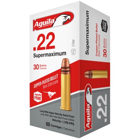Aguila Ammunition - Aguila Ammunition 1B220298 Supermaximum .22 LR Solid Point 30 Grain – High Velocity Rounds for Target Shooting and Plinking