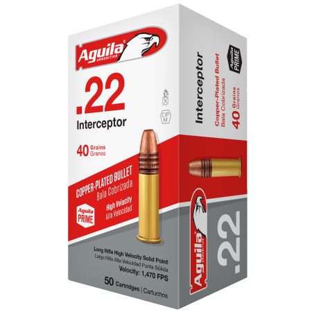 Aguila Ammunition - Aguila Ammunition 1B220320 22 Long Rifle 40 Grain Solid Point, High Velocity Copper-Plated Bullets - 50/Box