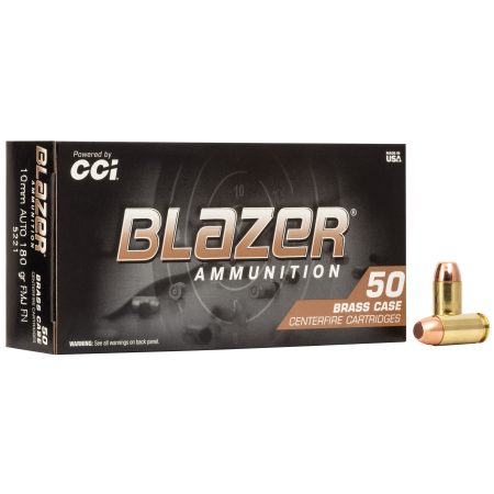 Blazer Ammunition - Blazer Ammunition 5221 10mm 180-Grain FMJ Handgun Ammo – Reliable Full Metal Jacket Performance