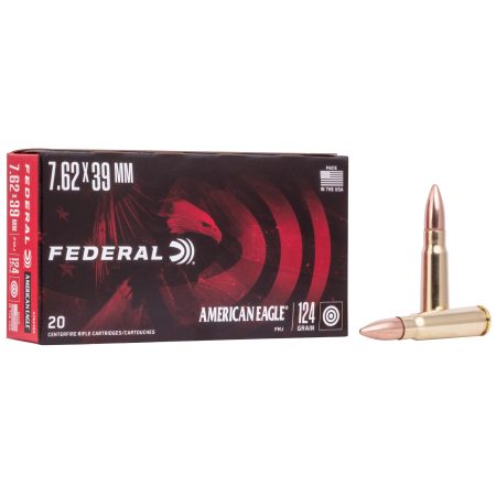 Federal - Federal American Eagle 7.62x39mm 124 Grain Full Metal Jacket Ammunition - 20 Rounds per Box