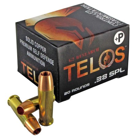 G2 Research - G2 Research Telos 38 Special +P Copper Lead-Free Ammunition – 105 Grain, 20 Rounds per Box, 500 Rounds per Case