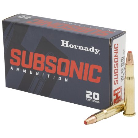 Hornady - Hornady Subsonic Sub-X 175-Grain .30-30 Winchester Ammunition (Part 80809, 20 Rounds per Box)