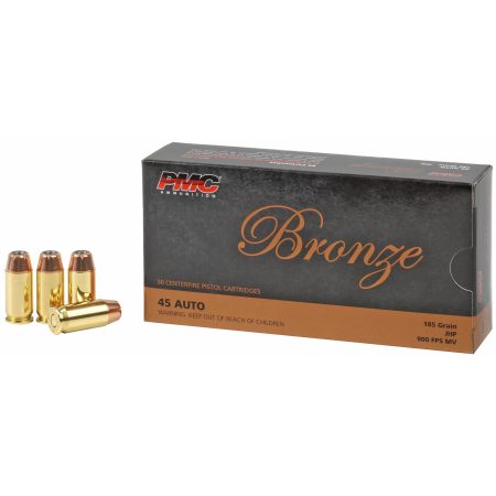 PMC Ammunition - PMC Ammunition Bronze 45 ACP 185 Grain Hollow Point Ammo – Reliable Self-Defense and Range Rounds