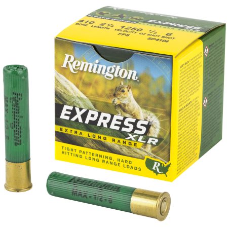 Remington - Remington Express Long Range 410 Bore 2.5-Inch Shotgun Ammo, 1/2 Ounce, #6 Lead Shot, 25 Rounds per Box