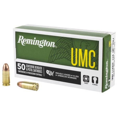 Remington - Remington UMC 9mm 124 Grain Full Metal Jacket Ammo – Pack of 50 Rounds