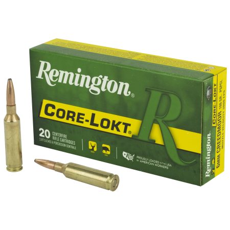 Remington - Remington Core-Lokt PSP 6mm Creedmoor 100-Grain Pointed Soft Point Ammunition - Reliable Big Game Performance