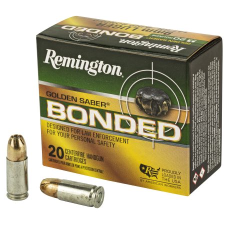 Remington - Remington Golden Saber Bonded 9mm 147 Grain Hollow Point Ammunition (20 Rounds per Box, 500 per Case)