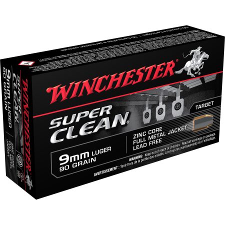 Winchester Ammunition - Winchester Ammunition Super Clean 9mm 90 Grain Full Metal Jacket Ammo – Pack of 50 Rounds