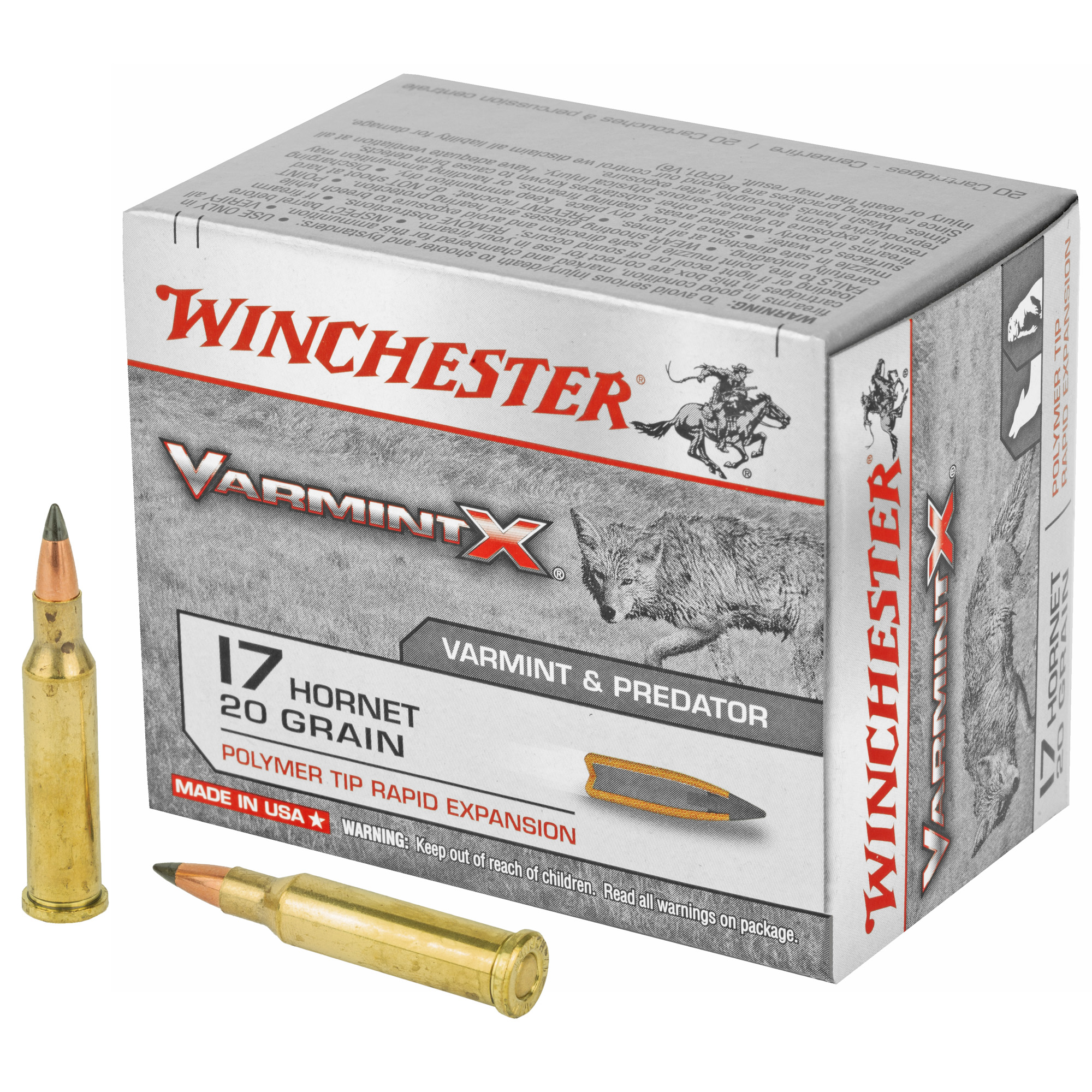 OLIN - Winchester Varmint X 17 Hornet 20-Grain Polymer Tip Ammunition - 20 Rounds