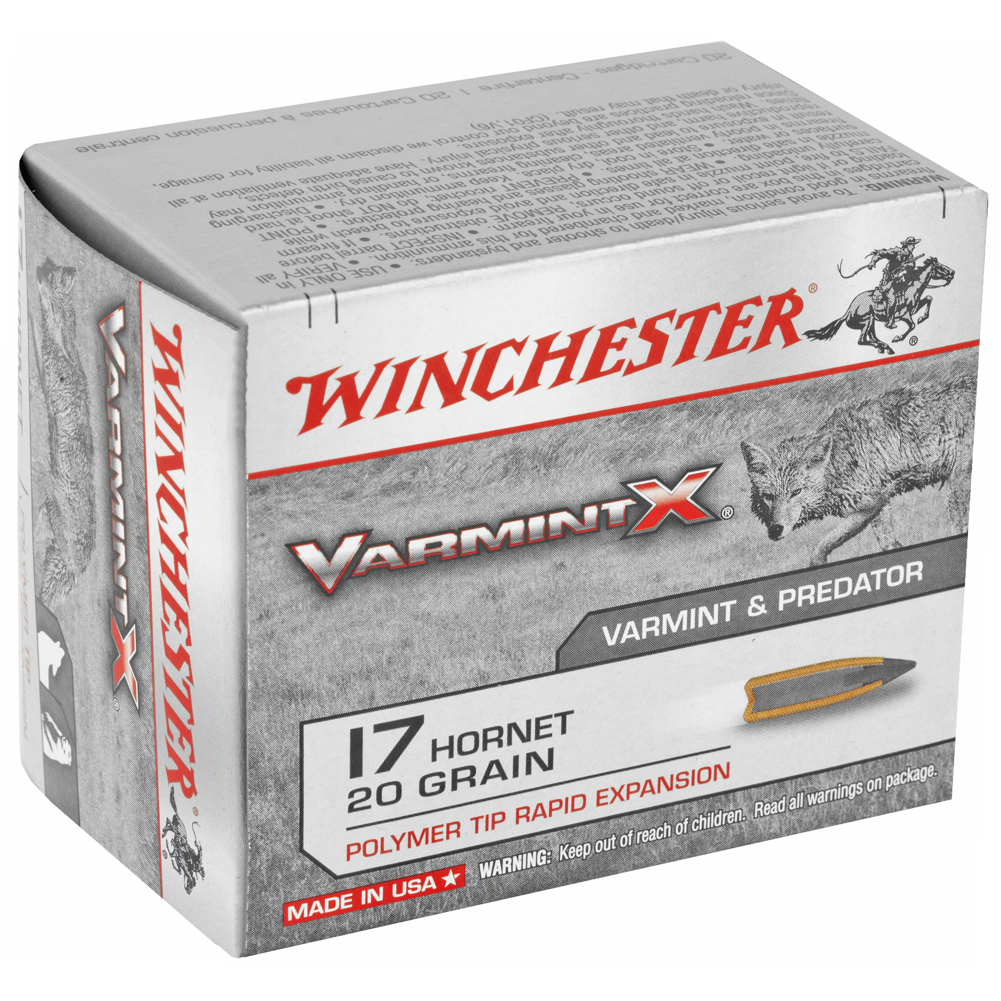 OLIN - Winchester Varmint X 17 Hornet 20-Grain Polymer Tip Ammunition - 20 Rounds - Image 2