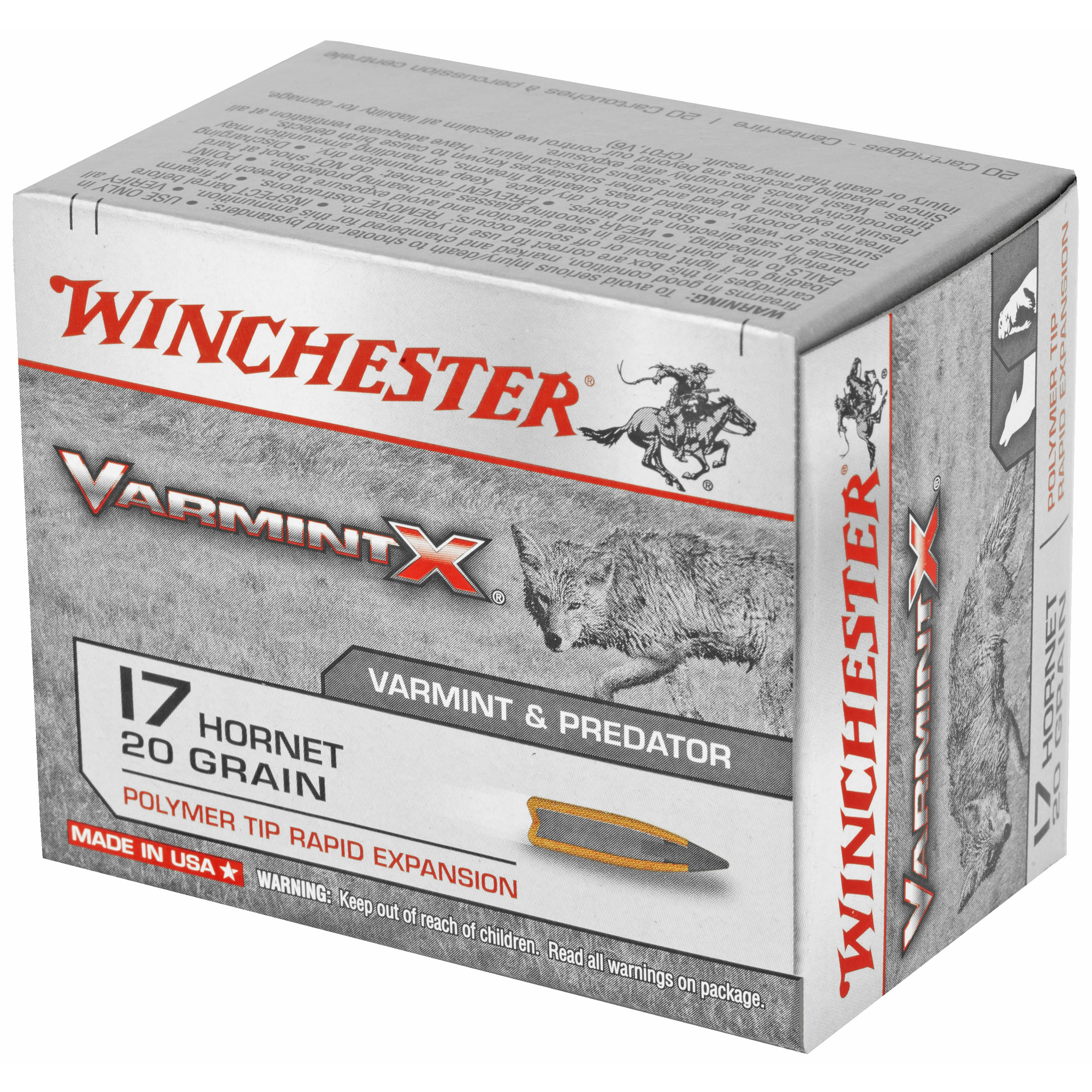 OLIN - Winchester Varmint X 17 Hornet 20-Grain Polymer Tip Ammunition - 20 Rounds - Image 3