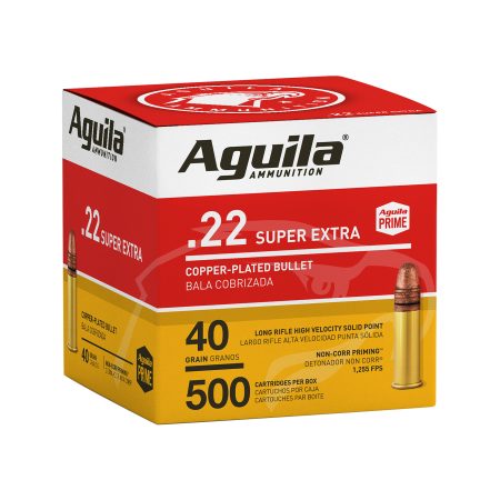 Aguila Ammunition - Aguila Ammunition 22LR Rimfire Solid Point 40 Grain High-Velocity Rounds (500/Box, 2000/Case)