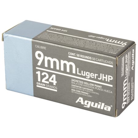 Aguila Ammunition - Aguila Ammunition 9mm 124 Grain Hollow Point Pistol Rounds (50/500 Box)