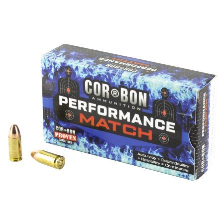 Corbon Ammo - Cor-Bon Ammo Performance Match 9mm Luger 147 Grain FMJ Ammunition (50 Rounds)
