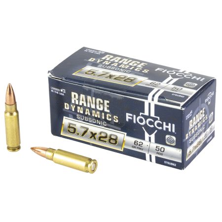 Fiocchi Ammunition - Fiocchi Ammunition Range Dynamics 5.7x28mm 62-Grain FMJ Subsonic Cartridges (50 Rounds per Box)