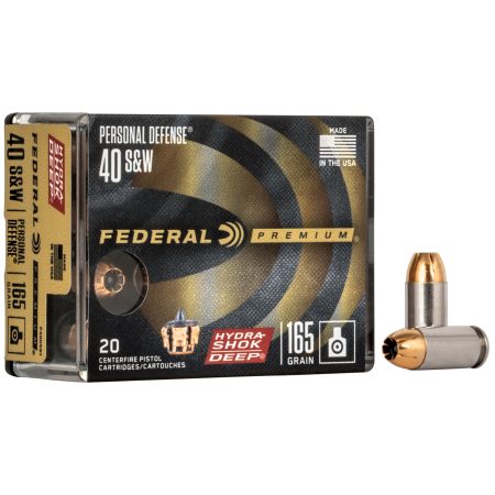 Federal - Federal Premium Hydra-Shok Deep 40 S&W 165-Grain Hollow Point Ammunition - 20 Rounds