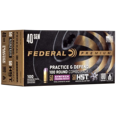 Federal - Federal Premium Defense & Practice Pack 40 S&W 180-Grain Hollow Point Ammunition (Part Number: P40HST1TM100)