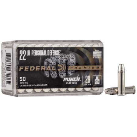 Federal - Federal Premium Punch .22 LR 29 Grain Flat Nose Ammunition – 50 Rounds