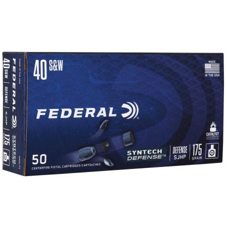 Federal - Federal Syntech Defense .40 S&W 175 Grain Semi-Jacketed Hollow Point Ammunition – 50 Rounds