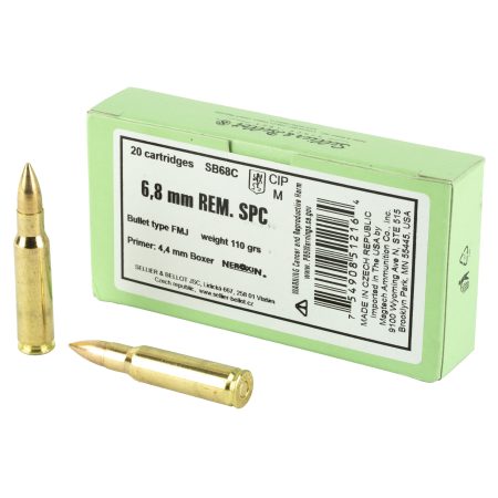 Sellier & Bellot - Sellier & Bellot 6.8 SPC 110 Grain Full Metal Jacket Rifle Ammunition (SB68C)