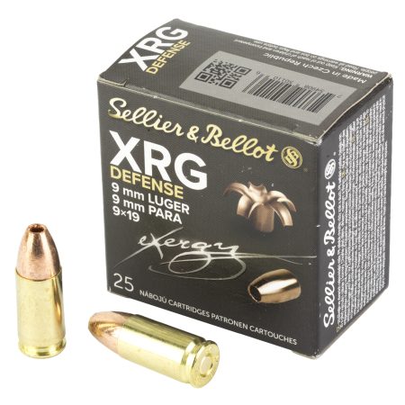 Sellier & Bellot - Sellier & Bellot 9mm 100-Grain XRG Hollow Point Pistol Ammunition - 25 Round Box